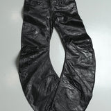 【CH2】</2 BLACK WAXED FLARE JEANS