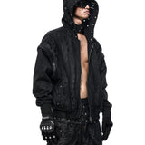 Black Wax Ripped Hoodie
