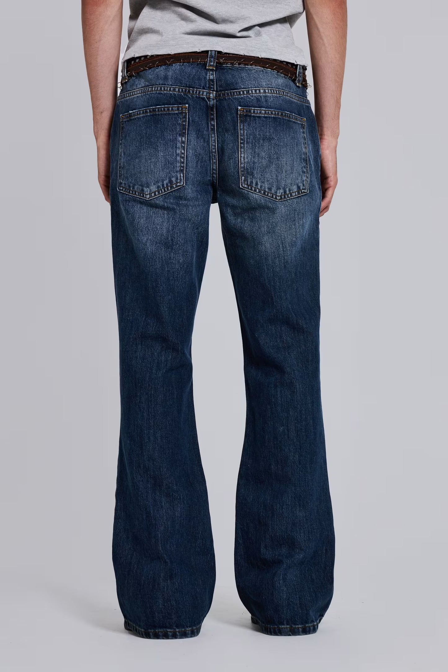 Indigo Axis Wide-Leg Loose Jeans