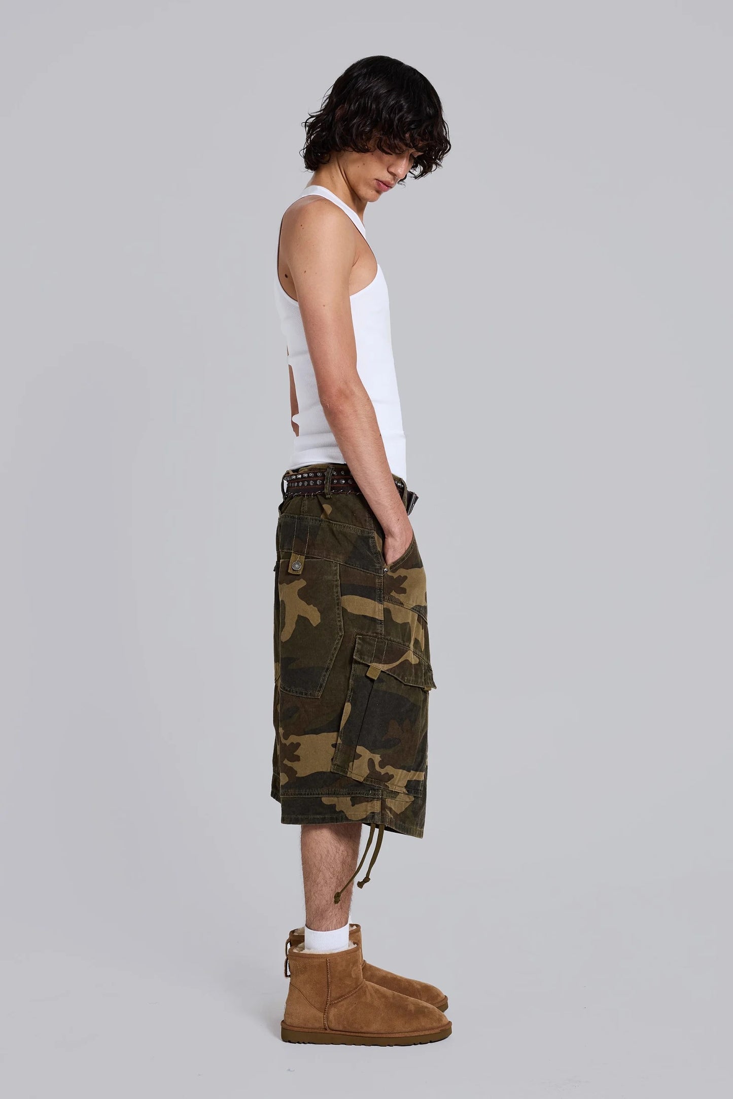 Cadet Style Camo Loose Shorts
