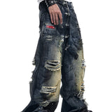 Dust Wax Ripped Wide Pants