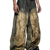 Multi Rivet Dirt Washed Wide Pants