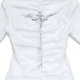 <LOST IN CASTLE> NAPOLEONIC HIGH NECK TOP - WHITE