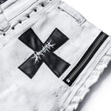 <LOST IN CASTLE> LACE TRIM HOT SHORTS - POLLUTED WHITE