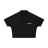 "Cassian" Embroidered Work Shirt in Black