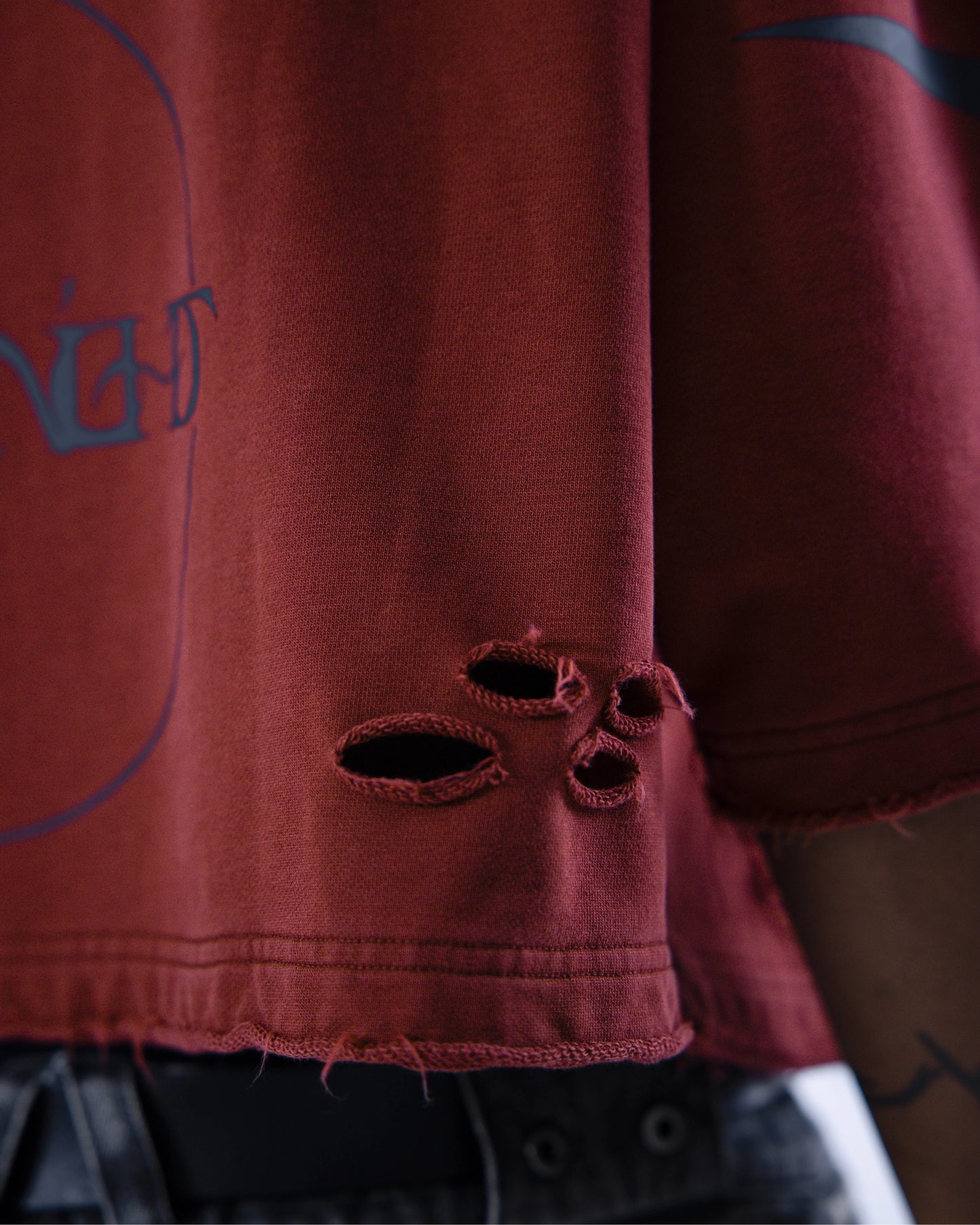 【SATSUN NIGHT】<it n0t black white> - SHORT JACKET - WASHED DRAK RED</it>