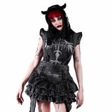 【SATSUN NIGHT】<DEVIL^ANGEL FRIENDSHIP> SKIRT TRANS BAG - WASHED BLACK