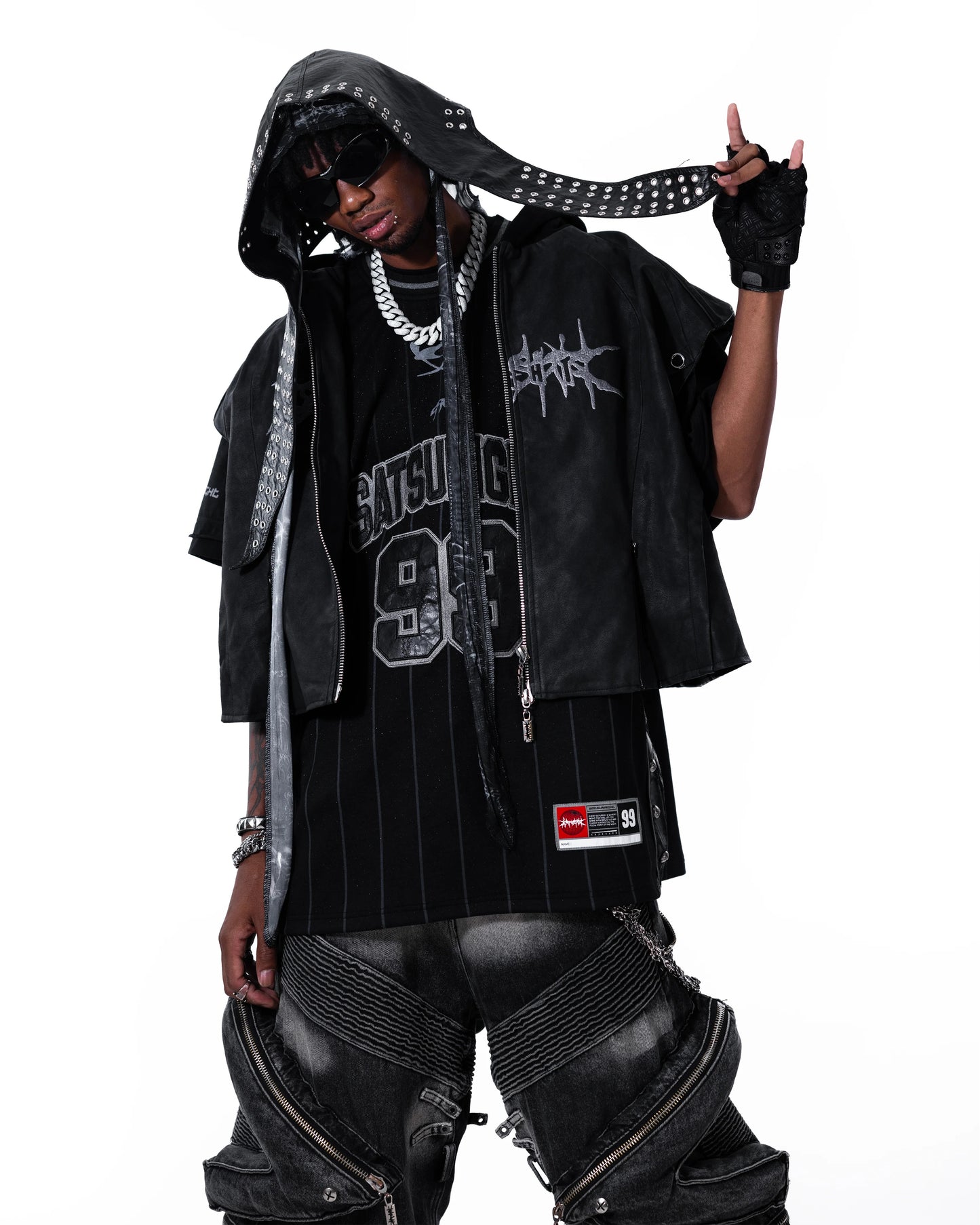 【SATSUN NIGHT】KURO DOUBLE-LAYER BASKETBALL JERSEY - BLACK