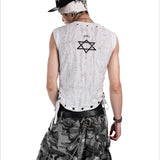 【SATSUN NIGHT】<DEVIL^ANGEL FRIENDSHIP>  GRUNGE TANK - WHITE