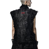 Ripped Wax Denim Vest