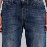 Indigo Axis Wide-Leg Loose Jeans