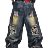 Dust Wax Ripped Wide Pants