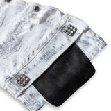 <LOST IN CASTLE> CURVED DENIM PANTS - POLLUTED WHITE