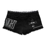<LOST IN CASTLE> LACE TRIM HOT SHORTS - BLACK