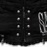 <LOST IN CASTLE> LACE TRIM HOT SHORTS - BLACK