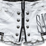 <LOST IN CASTLE> LACE TRIM HOT SHORTS - POLLUTED WHITE