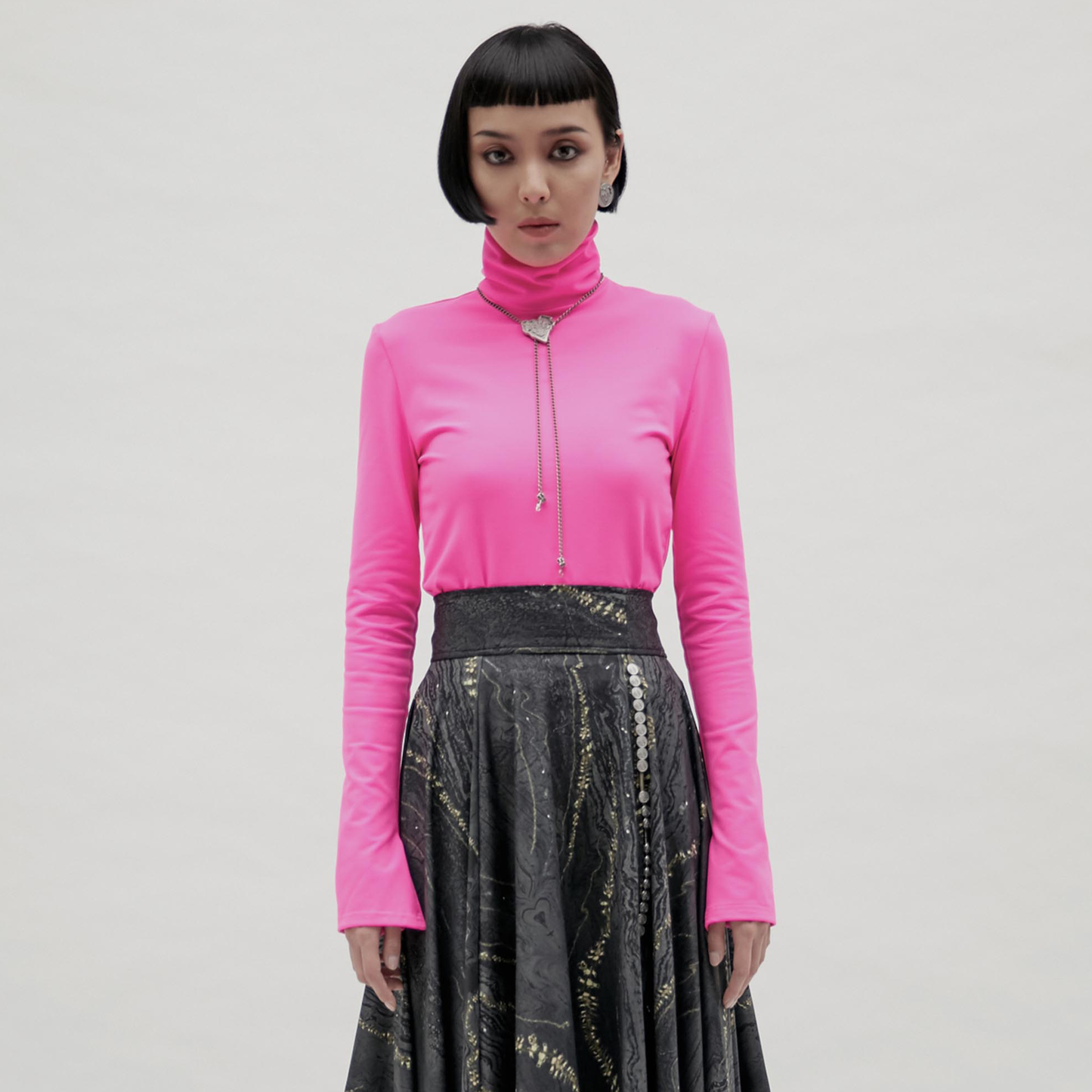 【JENN LEE】Barbie Pink Turtleneck Top