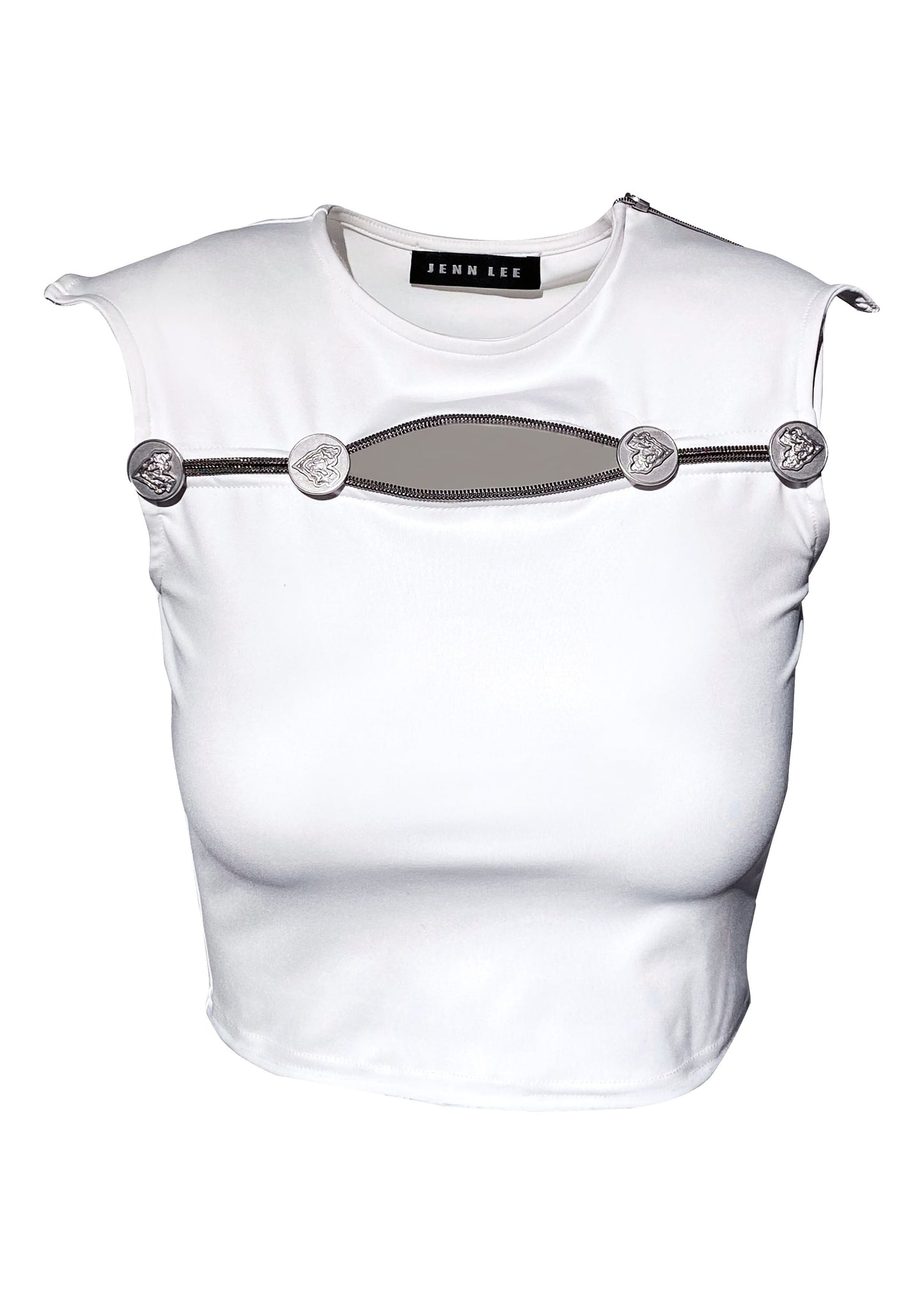 【JENN LEE】Front Open Button Zipper Vest