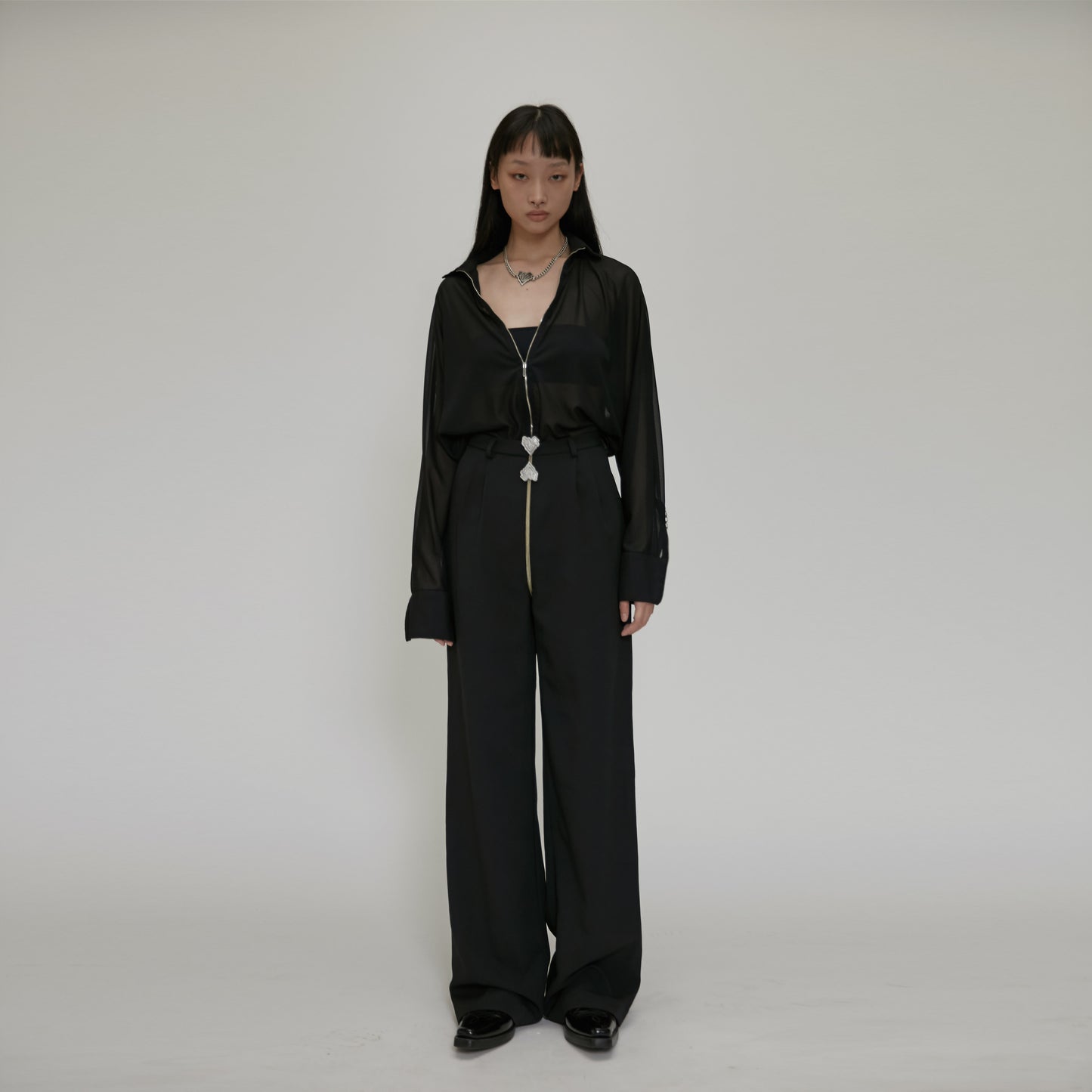 【JENN LEE】Unzip me Floating Heart Split Trousers