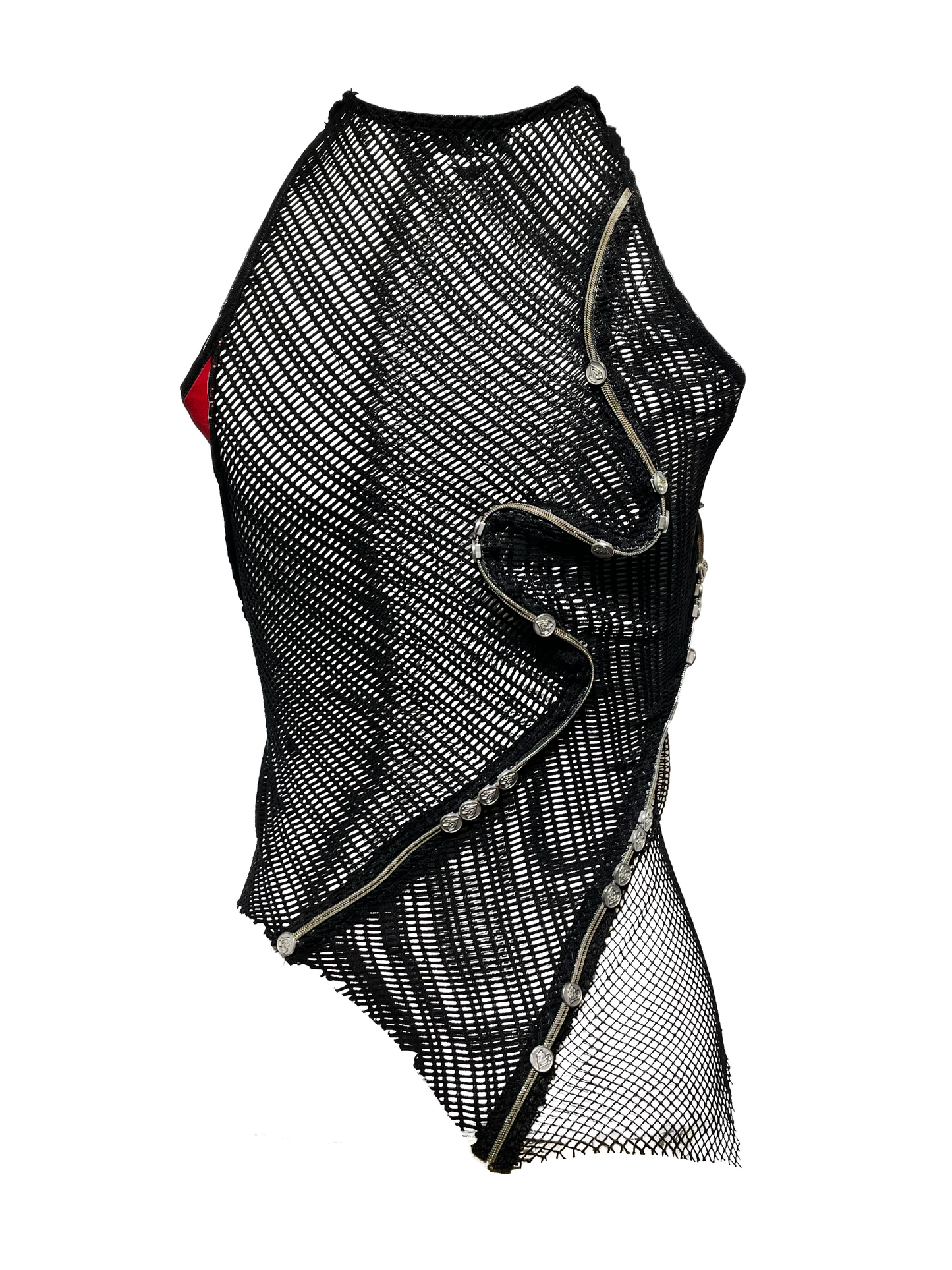 【JENN LEE】 Rugged Love Zippered Off Shoulder Vest