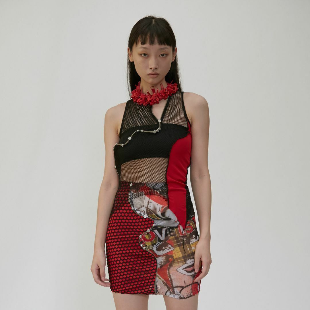 【JENN LEE】 Rugged Love Zippered Off Shoulder Vest