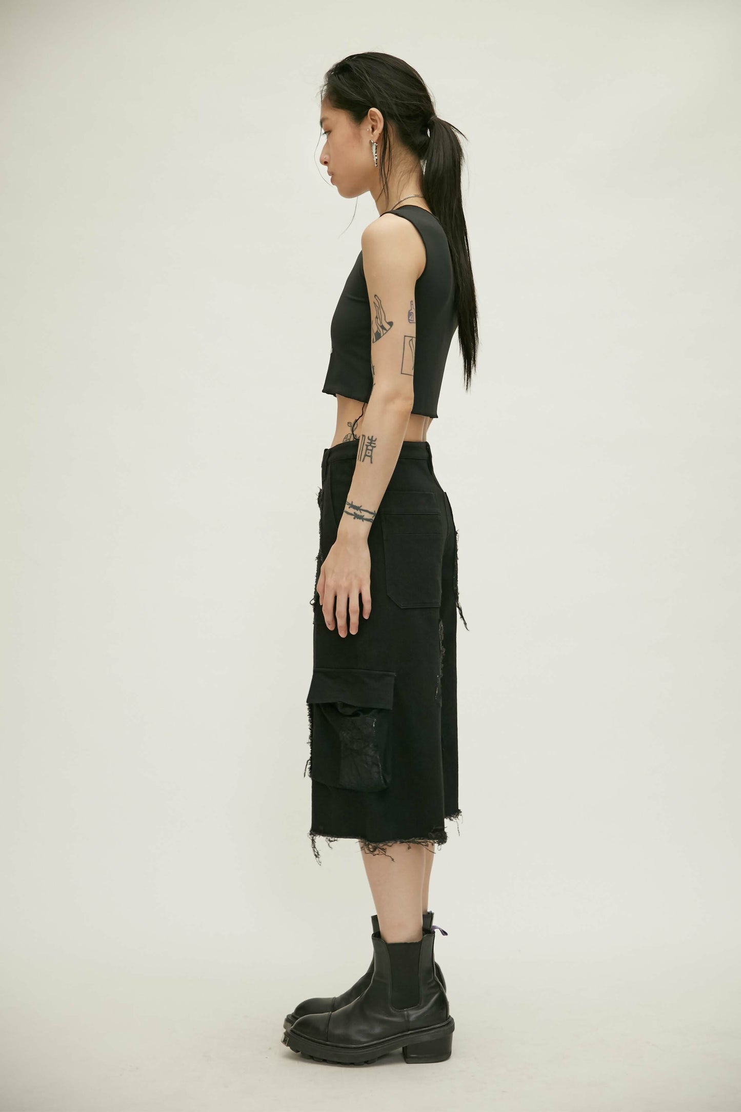 【JENN LEE】 Creased Tag Vest