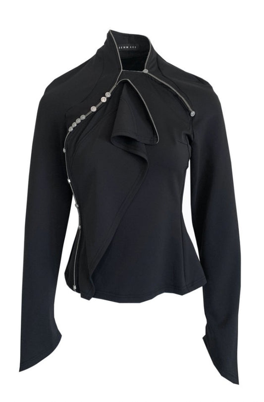 【JENN LEE】Mock Neck Drape Top