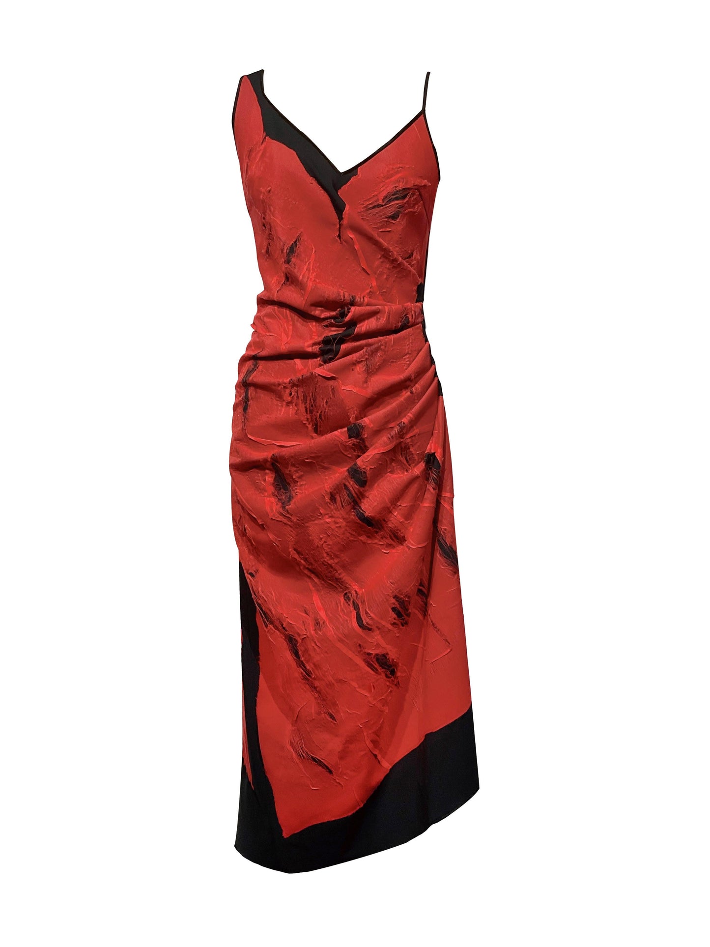 【JENN LEE】 Ripped lining Roman pleated dress