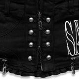 <LOST IN CASTLE> LACE TRIM HOT SHORTS - BLACK